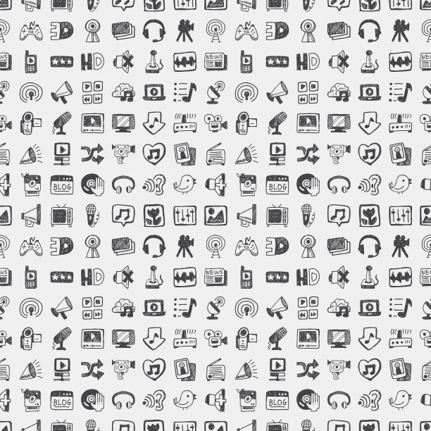 技术、媒体和社会图标的模式素材图片