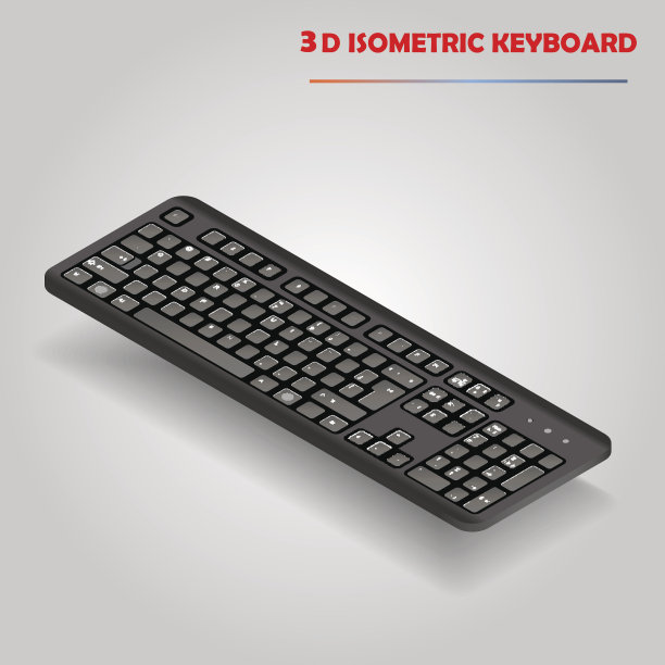 黑色3d计算机键盘向量图片下载