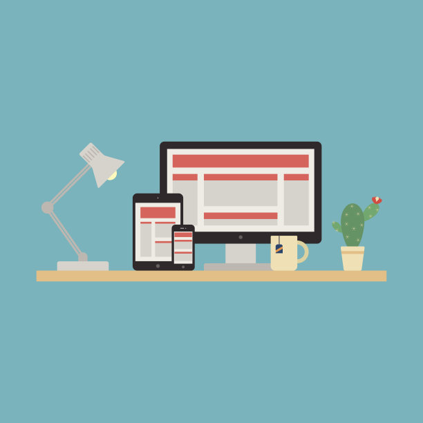 响应式网页设计概念。向量图片下载