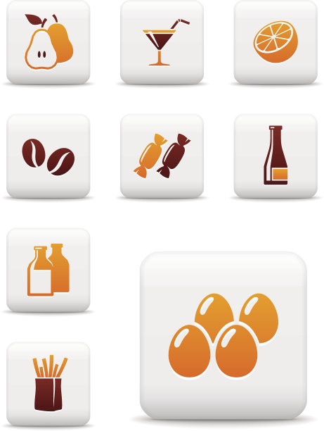 食物和饮料图标设置图片下载