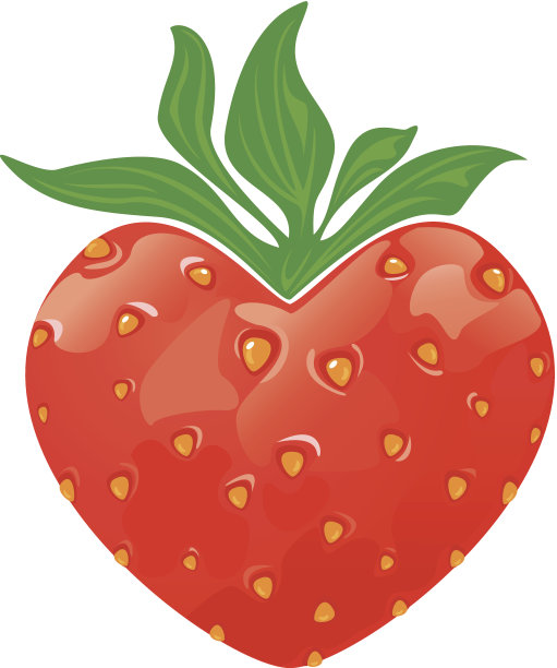草莓心孤立在白色背景图片下载