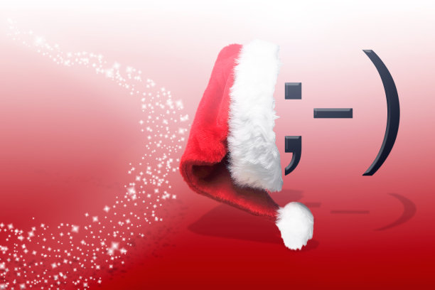 圣诞节的笑脸“眨眼”图片下载