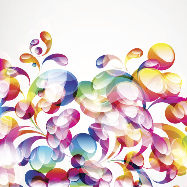 抽象的彩色弧线下降背景。向量。图片下载