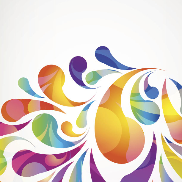 抽象的彩色弧降背景矢量图片下载