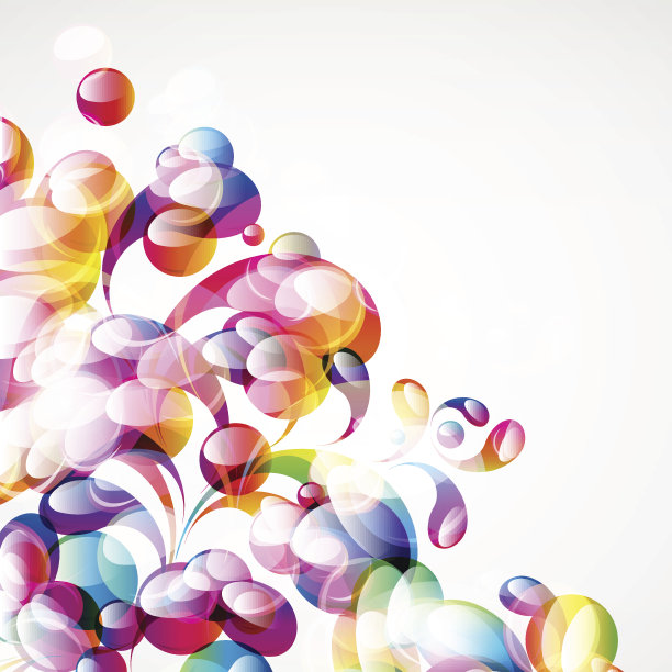 抽象的彩色弧线下降背景。向量。图片下载