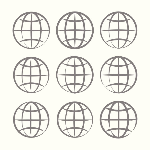 地球地球仪徽章集。向量图片下载