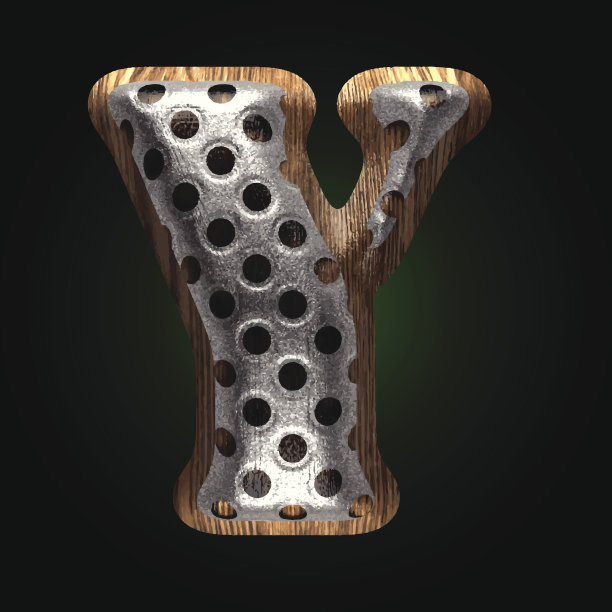 向量金属和木材图y图片下载