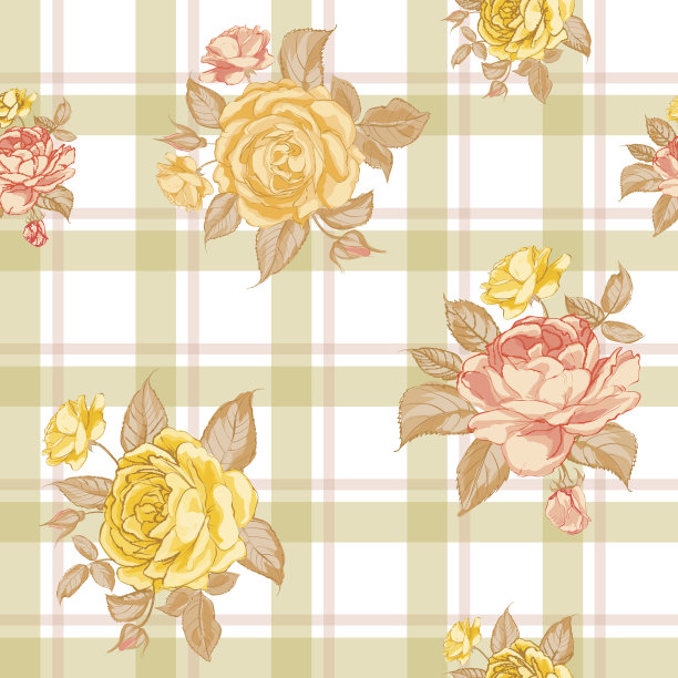 无缝图案与玫瑰。图片下载