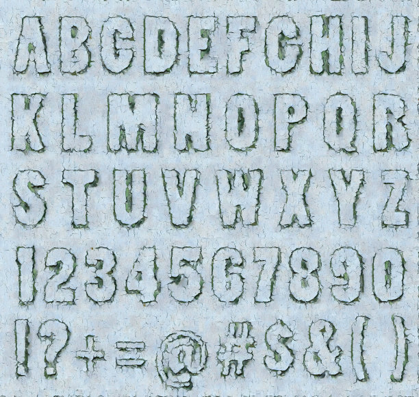 开裂的油漆-字母组图片下载