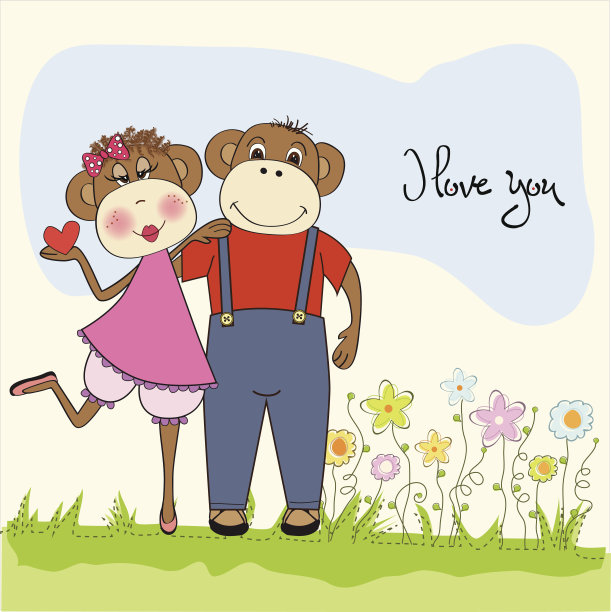 猴子情侣相爱图片下载