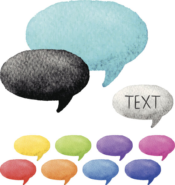 水彩泡泡孤立的白色背景，设置5图片下载