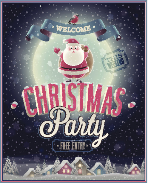 圣诞节的海报。图片下载