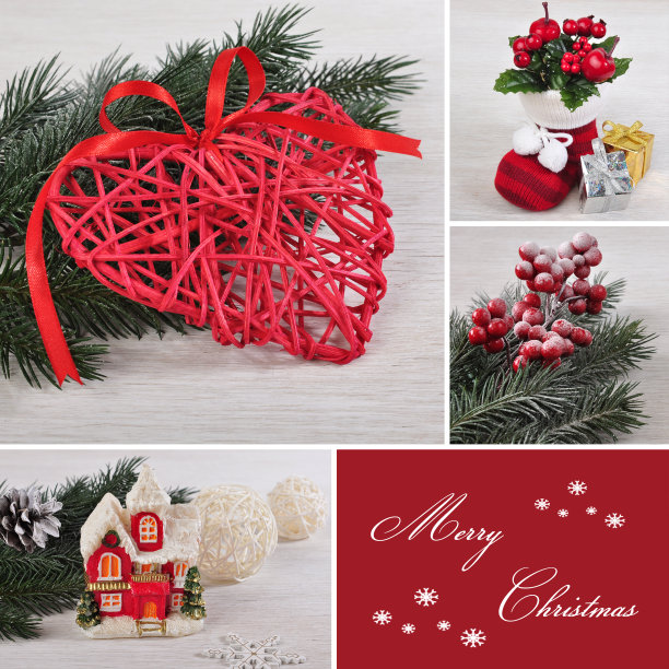 圣诞节的拼贴画。图片下载