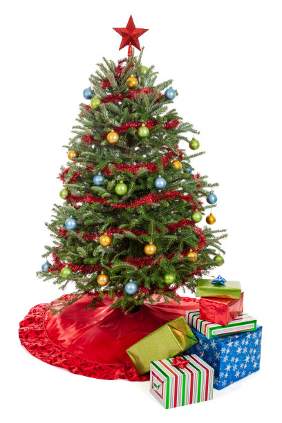 带礼物的圣诞树图片下载