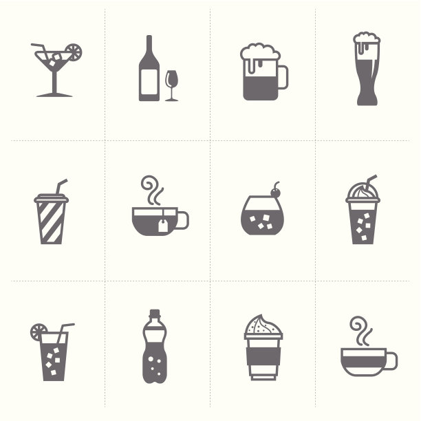 饮料和啤酒图标集图片下载