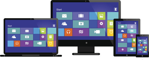 笔记本显示器平板电脑移动与图标图片下载