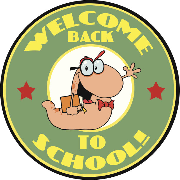 微笑的蠕虫拿着一本书和文字图片下载