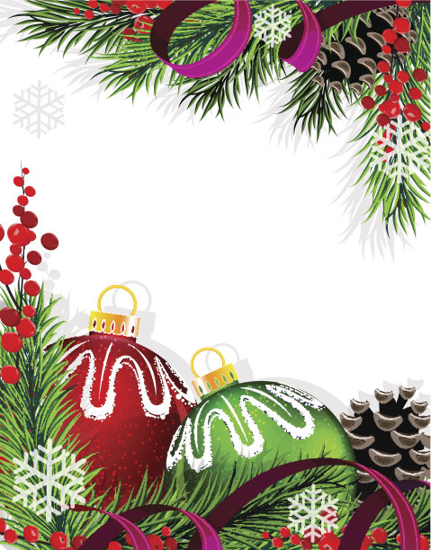 用红丝带装饰的圣诞树图片下载