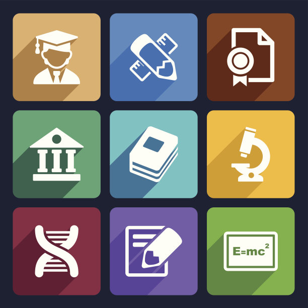 学校和教育平面图标设置25图片下载