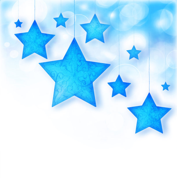 蓝星圣诞树装饰边框图片下载
