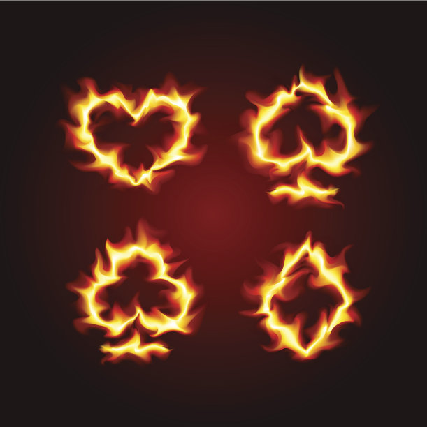 扑克牌套着火了图片下载