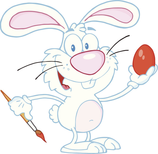 拿着复活节彩蛋的小白兔图片下载