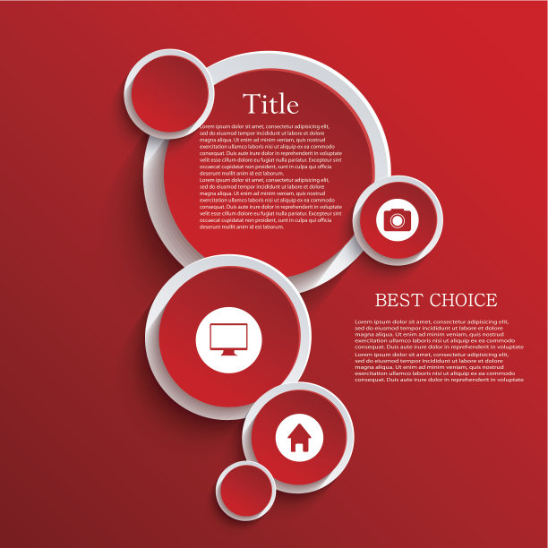 矢量信息图背景设计为红色图片下载