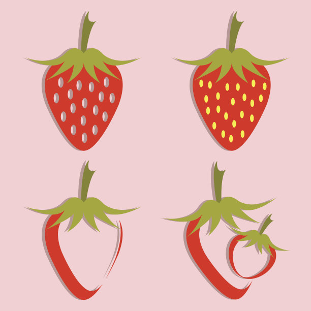 矢量集草莓图标素材图片