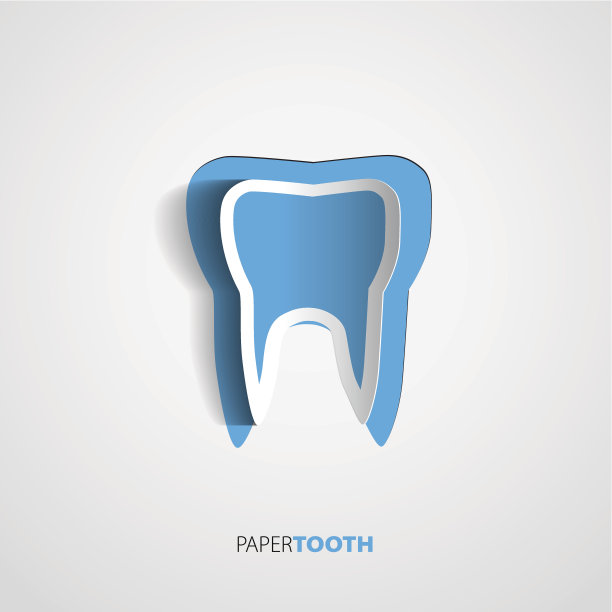 贴纸蓝纸牙齿在白色的背景图片下载