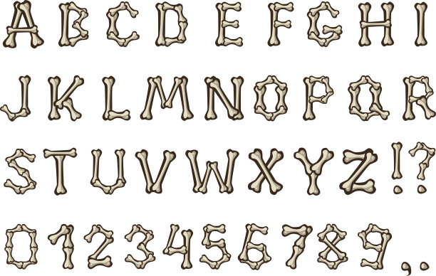 骨字母表图片下载