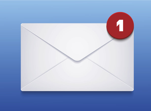 向量包络在蓝色背景。Eps10图片下载