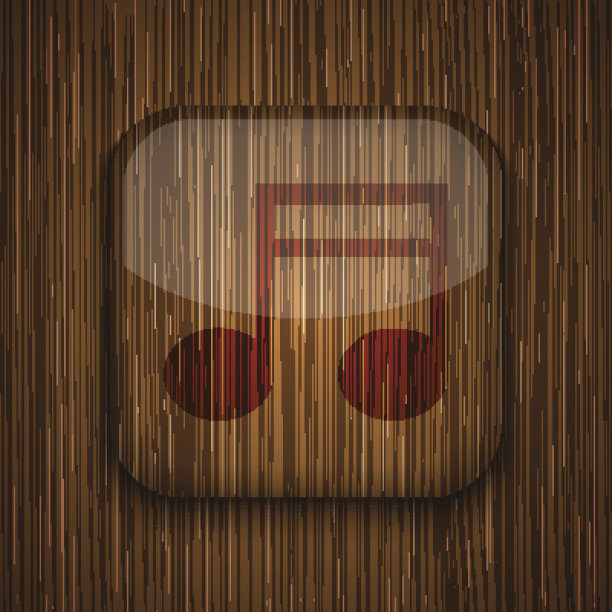 矢量木制应用程序图标。Eps10图片下载