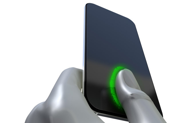 智能手机拇指和指纹识别图片下载