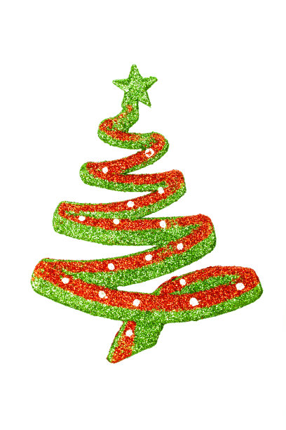 风格化的圣诞树孤立在白色图片下载