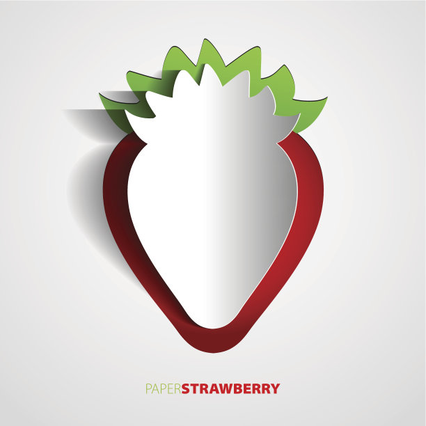 纸草莓剪- v素材图片
