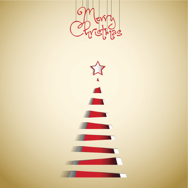 简单的向量圣诞树由纸条纹图片下载