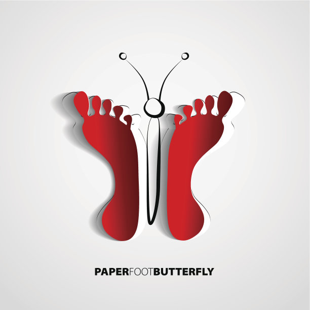 在白向量上分离的两个纸足迹图片下载