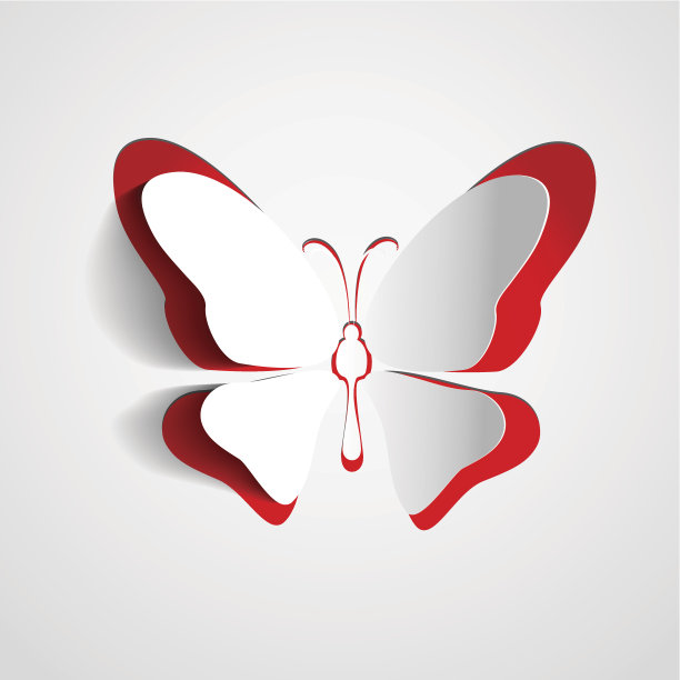 贺卡与纸蝴蝶图片下载