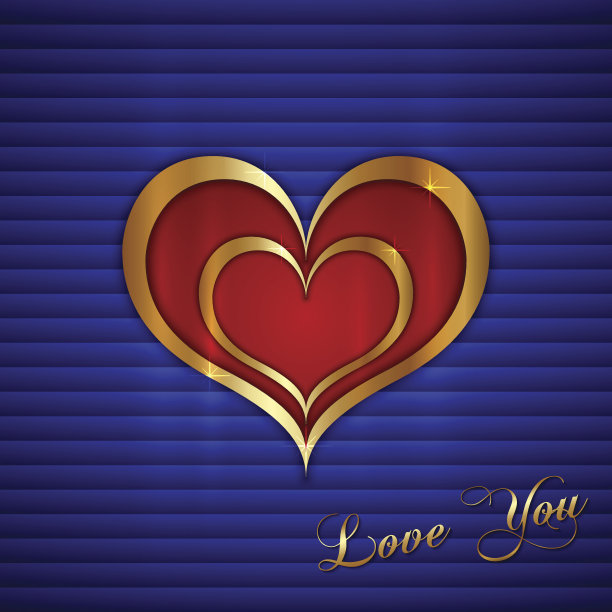 矢量贺卡与心图片下载