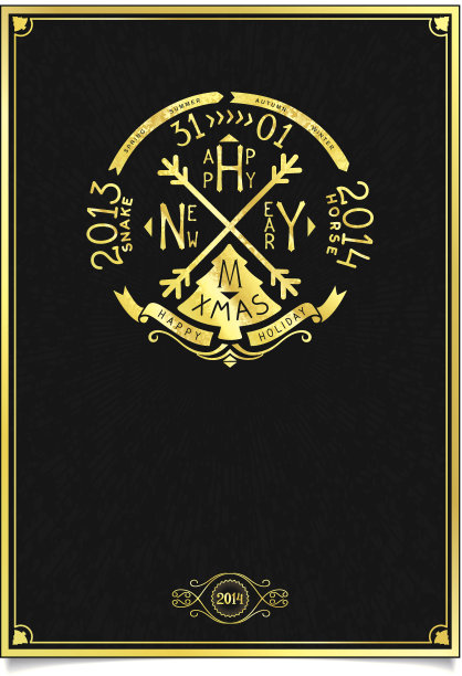 复古的黄金字母祝愿设计图片下载