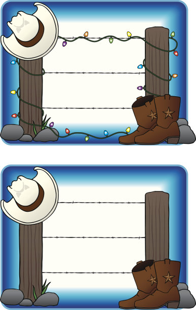 带牛仔帽和靴子的篱笆图片下载