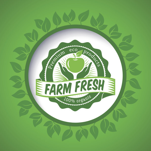 圆形环保邮票矢量标签图片下载