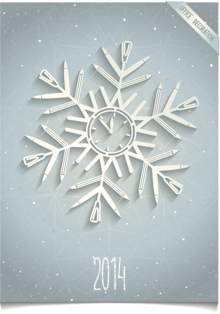 白色3D办公室雪花图片下载