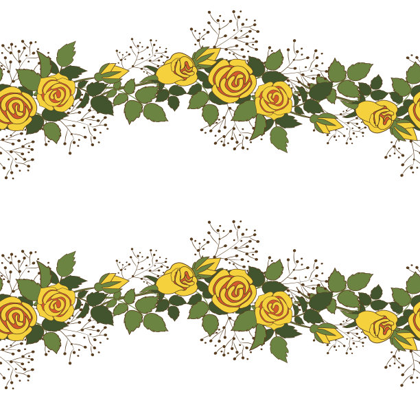 黄玫瑰花环素材图片