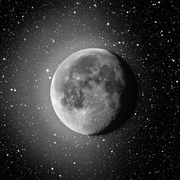 月亮晕和星星49MP - B&W图片下载