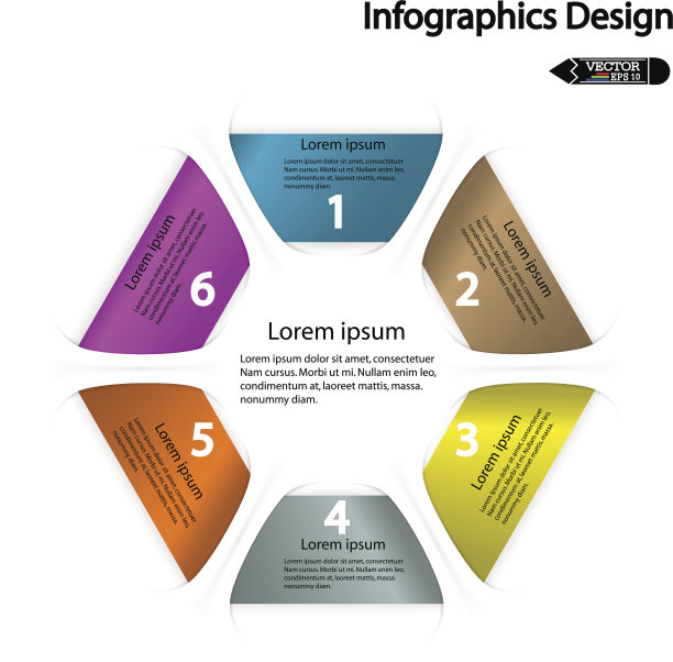 现代六边形信息图形选项横幅。图片下载