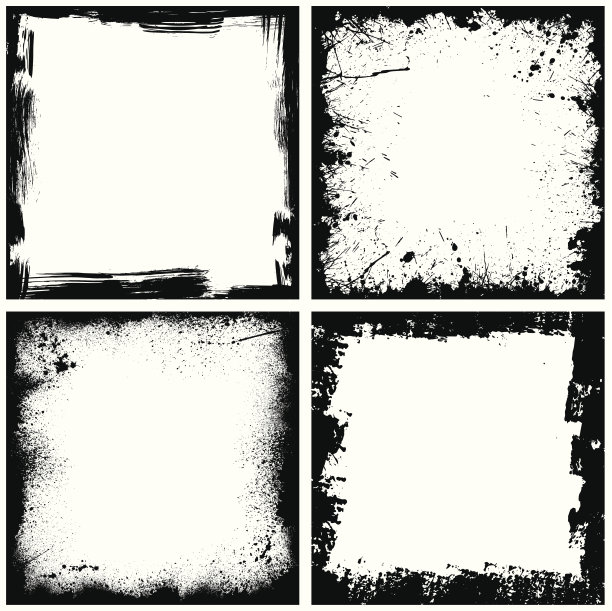 四个黑白扭曲的帧图片下载