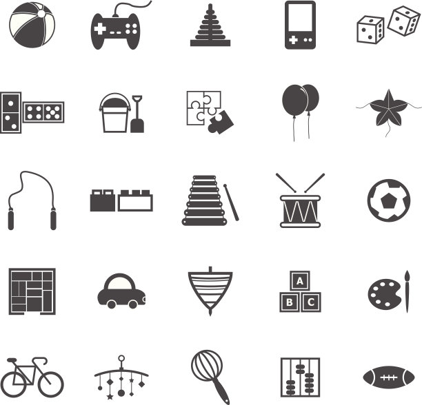 白色背景上的玩具图标图片下载