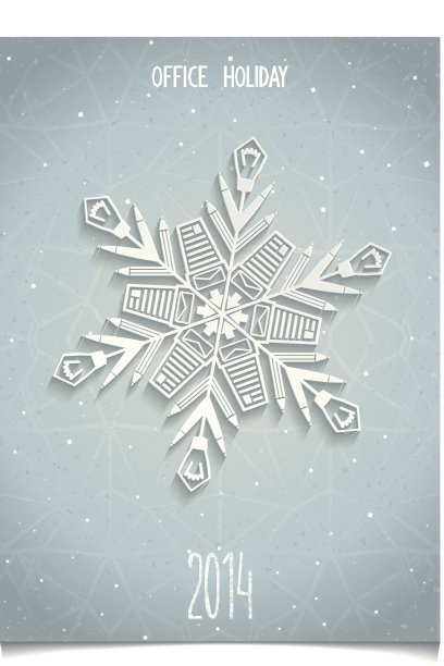 白色3D风格的雪花企业身份图片下载