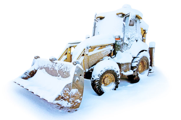 雪地里的拖拉机图片下载